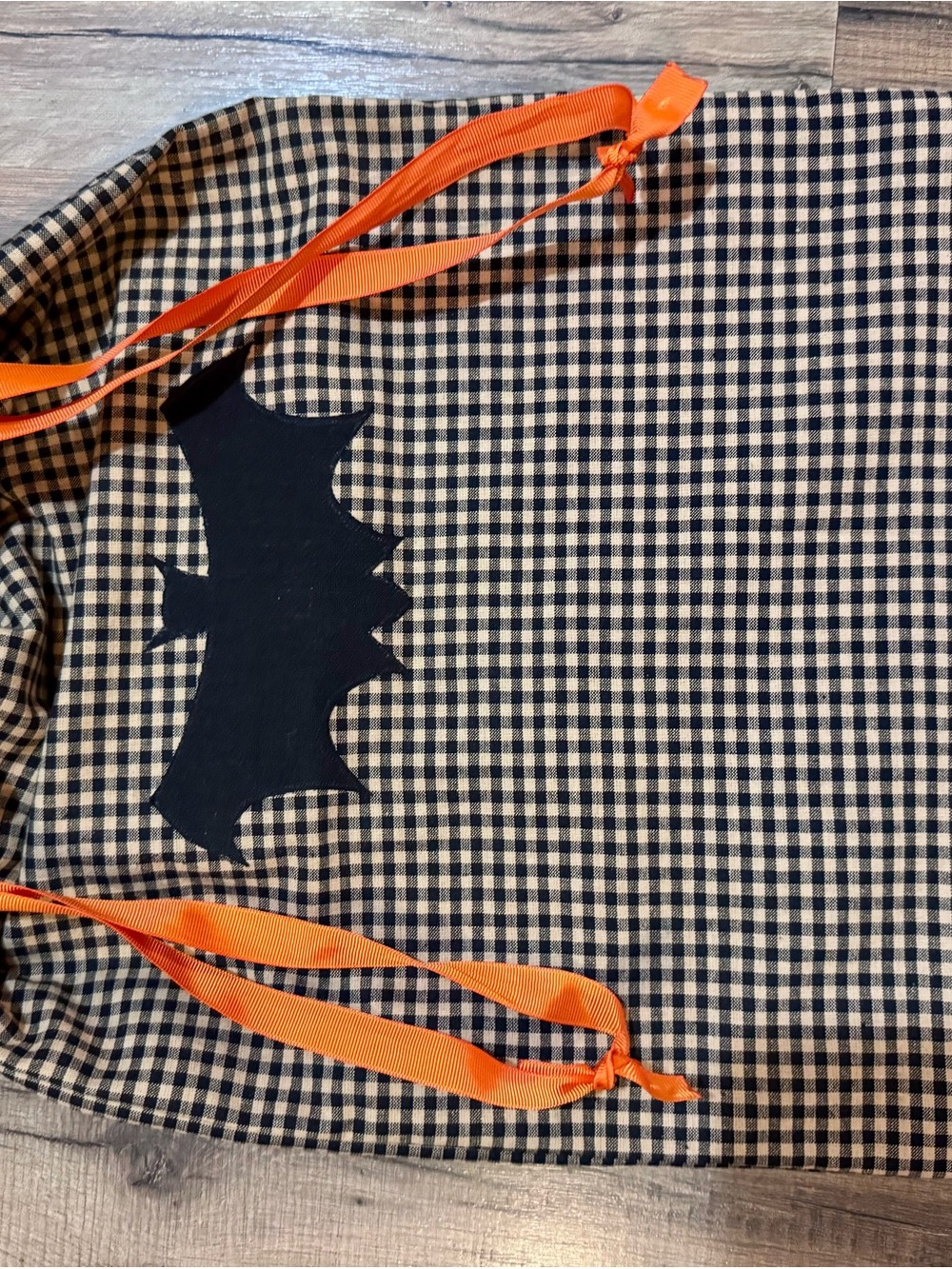 Bat drawstring pillowcase style trick or treat bag